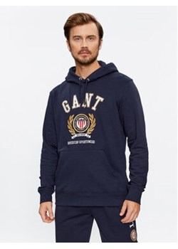 Gant Bluza Crest Hoodie 2006069 Granatowy Relaxed Fit ze sklepu MODIVO w kategorii Bluzy męskie - zdjęcie 168522046