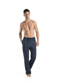 Hanro Spodnie piżamowe Night & Day 5435 Granatowy Custom Fit ze sklepu MODIVO w kategorii Piżamy męskie - zdjęcie 168522166