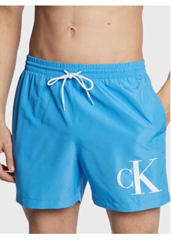 Calvin Klein Swimwear Szorty kąpielowe KM0KM00849 Niebieski Regular Fit ze sklepu MODIVO w kategorii Kąpielówki - zdjęcie 168522947