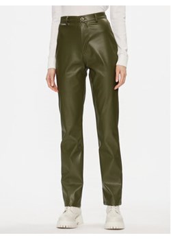 Brave Soul Spodnie z imitacji skóry LTRW-225MILEYKHA Khaki Regular Fit ze sklepu MODIVO w kategorii Spodnie damskie - zdjęcie 168523335