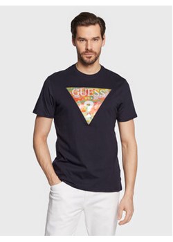 Guess T-Shirt Abstract Logo M3GI57 K9RM1 Granatowy Slim Fit ze sklepu MODIVO w kategorii T-shirty męskie - zdjęcie 168524968