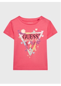Guess T-Shirt A3GI00 K6YW3 Różowy Regular Fit ze sklepu MODIVO w kategorii Koszulki niemowlęce - zdjęcie 168525449