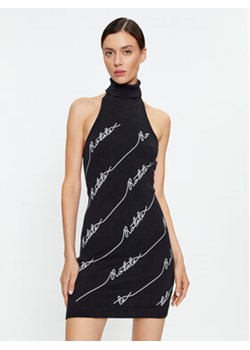 ROTATE Sukienka dzianinowa Sequin Logo 110112100 Czarny Slim Fit ze sklepu MODIVO w kategorii Sukienki - zdjęcie 168525507