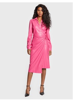 MSGM Sukienka z imitacji skóry 3341MDA04P 227615 Różowy Regular Fit ze sklepu MODIVO w kategorii Sukienki - zdjęcie 168525919