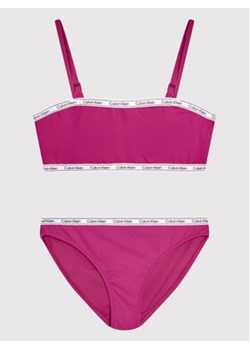 Calvin Klein Swimwear Strój kąpielowy Logo Tape KY0KY00016 Różowy ze sklepu MODIVO w kategorii Stroje kąpielowe - zdjęcie 168526028