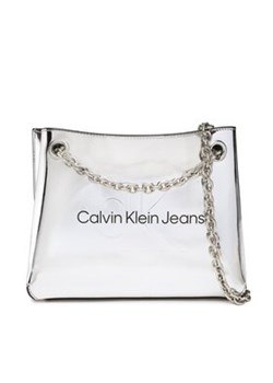 Calvin Klein Jeans Torebka K60K610397 Srebrny ze sklepu MODIVO w kategorii Kopertówki - zdjęcie 168526316