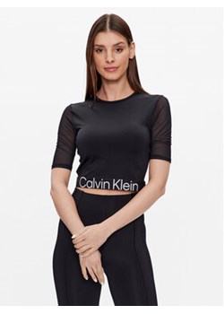 Calvin Klein Performance Koszulka techniczna 00GWS3K116 Czarne rodowanie Cropped Fit ze sklepu MODIVO w kategorii Bluzki damskie - zdjęcie 168528206