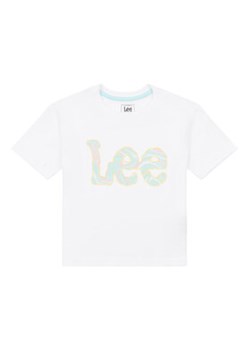 Lee T-Shirt Marble Print LEG5082 Biały Regular Fit ze sklepu MODIVO w kategorii Bluzki dziewczęce - zdjęcie 168529529