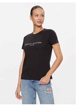 Tommy Hilfiger T-Shirt Heritage C-Nk WW0WW31999 Czarny Regular Fit ze sklepu MODIVO w kategorii Bluzki damskie - zdjęcie 168529689