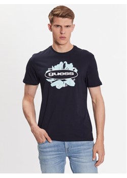 Guess T-Shirt Logo M3GI61 K9RM1 Granatowy Slim Fit ze sklepu MODIVO w kategorii T-shirty męskie - zdjęcie 168530475