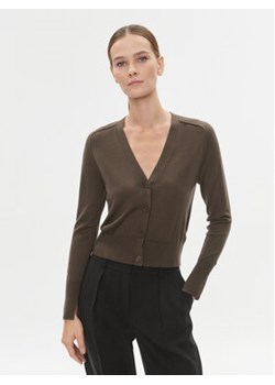 Calvin Klein Kardigan K20K205778 Brązowy Slim Fit ze sklepu MODIVO w kategorii Swetry damskie - zdjęcie 168531696