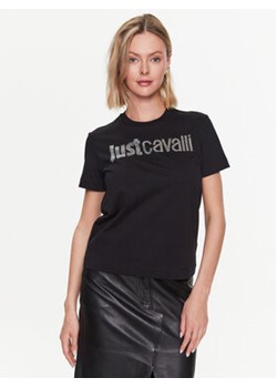 Just Cavalli T-Shirt 74PBHE01 Czarny Regular Fit ze sklepu MODIVO w kategorii Bluzki damskie - zdjęcie 168531699