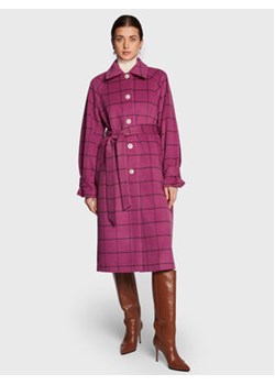Custommade Płaszcz wełniany Isabel 999540835 Różowy Regular Fit ze sklepu MODIVO w kategorii Płaszcze damskie - zdjęcie 168533748