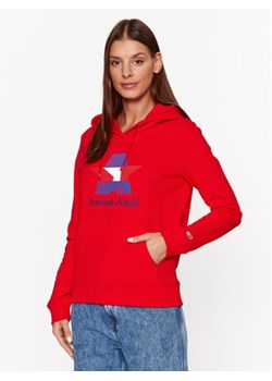 Tommy Jeans Bluza Star DW0DW17690 Czerwony Regular Fit ze sklepu MODIVO w kategorii Bluzy damskie - zdjęcie 168534027