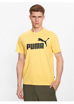 Puma T-Shirt Essentials Logo 586667 Żółty Regular Fit ze sklepu MODIVO w kategorii T-shirty męskie - zdjęcie 168534085