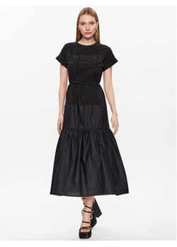 TWINSET Sukienka letnia 231TT2240 Czarny Regular Fit ze sklepu MODIVO w kategorii Sukienki - zdjęcie 168534228