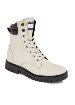 Tommy Jeans Botki Tjw Lace Up Boot EN0EN02314 Beżowy ze sklepu MODIVO w kategorii Workery damskie - zdjęcie 168534378