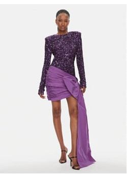 ROTATE Sukienka koktajlowa 111569 Fioletowy Slim Fit ze sklepu MODIVO w kategorii Sukienki - zdjęcie 168534946