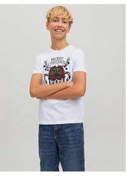 Jack&Jones Junior T-Shirt Claus 12222475 Biały Regular Fit ze sklepu MODIVO w kategorii T-shirty chłopięce - zdjęcie 168534948