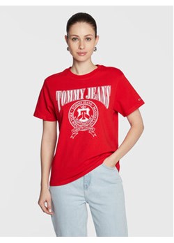 Tommy Jeans T-Shirt Varsity DW0DW14919 Czerwony Loose Fit ze sklepu MODIVO w kategorii Bluzki damskie - zdjęcie 168535578