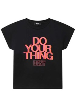 DKNY T-Shirt D35S88 S Czarny Regular Fit ze sklepu MODIVO w kategorii Bluzki dziewczęce - zdjęcie 168537109