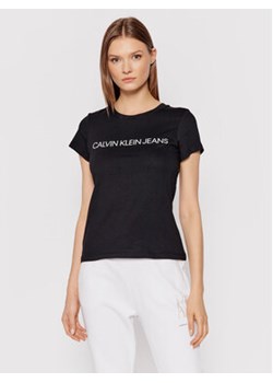 Calvin Klein Jeans T-Shirt Institutional J20J207879 Czarny Regular Fit ze sklepu MODIVO w kategorii Bluzki damskie - zdjęcie 168537629