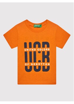 United Colors Of Benetton T-Shirt 3I1XG100G Pomarańczowy Regular Fit ze sklepu MODIVO w kategorii Koszulki niemowlęce - zdjęcie 168537766