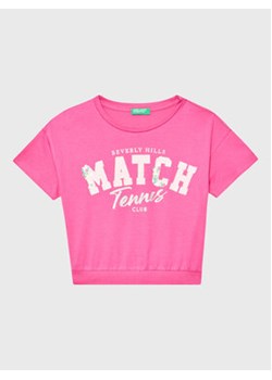 United Colors Of Benetton T-Shirt 3096C10BA Różowy Boxy Fit ze sklepu MODIVO w kategorii Bluzki dziewczęce - zdjęcie 168537836