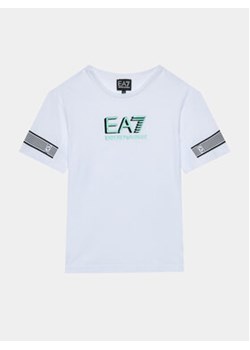 EA7 Emporio Armani T-Shirt 6RBT68 BJ02Z 1100 Biały Regular Fit ze sklepu MODIVO w kategorii T-shirty chłopięce - zdjęcie 168538938