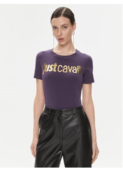 Just Cavalli T-Shirt 75PAHT00 Fioletowy Regular Fit ze sklepu MODIVO w kategorii Bluzki damskie - zdjęcie 168539076