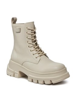 Tommy Jeans Trapery Tjw Chunky Leather Boot EN0EN02503 Beżowy ze sklepu MODIVO w kategorii Workery damskie - zdjęcie 168539216