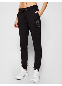 Armani Exchange Spodnie dresowe 8NYPDX YJ68Z 1200 Czarny Regular Fit ze sklepu MODIVO w kategorii Spodnie damskie - zdjęcie 168539346