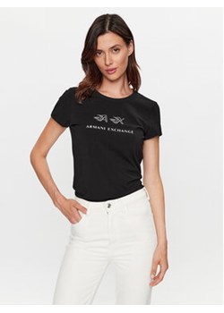 Armani Exchange T-Shirt 6RYT22 YJC7Z 1200 Czarny Regular Fit ze sklepu MODIVO w kategorii Bluzki damskie - zdjęcie 168540029