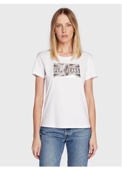 Pepe Jeans T-Shirt Pearl PL505222 Biały Regular Fit ze sklepu MODIVO w kategorii Bluzki damskie - zdjęcie 168540087