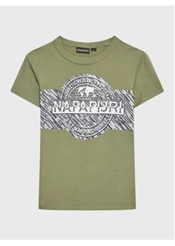 Napapijri T-Shirt K S-Pinzon NP0A4H2Z M Zielony Regular Fit ze sklepu MODIVO w kategorii T-shirty chłopięce - zdjęcie 168540548