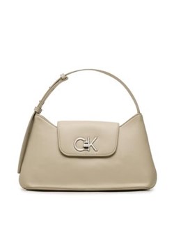 Calvin Klein Torebka Re-Lock Shoulder Bag Md K60K610769 Beżowy ze sklepu MODIVO w kategorii Torebki bagietki - zdjęcie 168541885