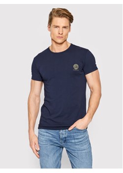 Versace T-Shirt Girocollo AUU01005 Granatowy Regular Fit ze sklepu MODIVO w kategorii T-shirty męskie - zdjęcie 168542225