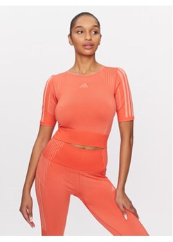 adidas Koszulka techniczna Aeroknit HY3842 Pomarańczowy Tight Fit ze sklepu MODIVO w kategorii Bluzki damskie - zdjęcie 168542458