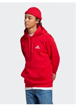 adidas Bluza Essentials Fleece Hoodie H47018 Czerwony Regular Fit ze sklepu MODIVO w kategorii Bluzy męskie - zdjęcie 168542696