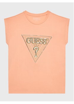 Guess T-Shirt J3GI33 K6YW1 Pomarańczowy Boxy Fit ze sklepu MODIVO w kategorii Bluzki dziewczęce - zdjęcie 168544279