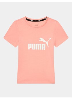 Puma T-Shirt Ess Logo 587029 Pomarańczowy Regular Fit ze sklepu MODIVO w kategorii Bluzki dziewczęce - zdjęcie 168544805