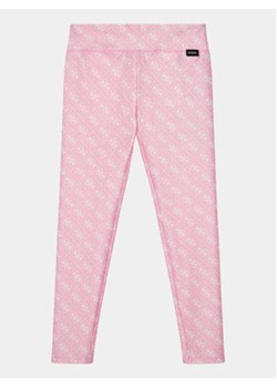 Guess Legginsy J4RB02 MC01P Różowy Slim Fit ze sklepu MODIVO w kategorii Spodnie dziewczęce - zdjęcie 168544916