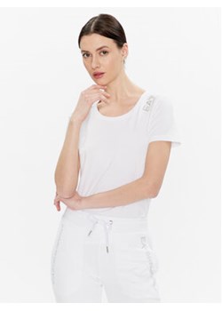 EA7 Emporio Armani T-Shirt 8NTT50 TJFKZ 1100 Biały Regular Fit ze sklepu MODIVO w kategorii Bluzki damskie - zdjęcie 168545808