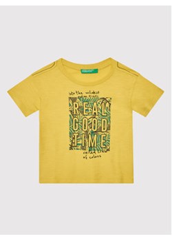 United Colors Of Benetton T-Shirt 3BVXC103R Żółty Regular Fit ze sklepu MODIVO w kategorii T-shirty chłopięce - zdjęcie 168546179