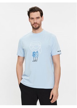KARL LAGERFELD T-Shirt 755401 541221 Niebieski Regular Fit ze sklepu MODIVO w kategorii T-shirty męskie - zdjęcie 168546257