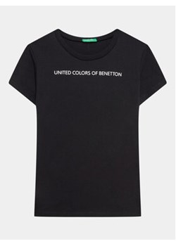 United Colors Of Benetton T-Shirt 3096C10D2 Czarny Regular Fit ze sklepu MODIVO w kategorii Bluzki dziewczęce - zdjęcie 168546895