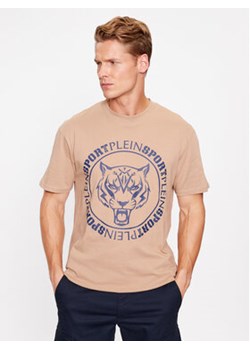 Plein Sport T-Shirt T-Shirt Round Neck Ss Tiger AACC MTK6550 SJY001N Beżowy Regular Fit ze sklepu MODIVO w kategorii T-shirty męskie - zdjęcie 168547675