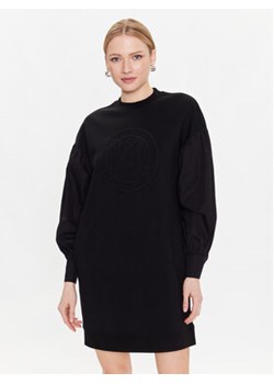 KARL LAGERFELD Sukienka dzianinowa Fabric 226W1351 Czarny Regular Fit ze sklepu MODIVO w kategorii Sukienki - zdjęcie 168548285