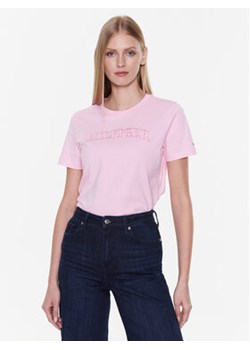 Tommy Hilfiger T-Shirt Tonal WW0WW37562 Różowy Regular Fit ze sklepu MODIVO w kategorii Bluzki damskie - zdjęcie 168548327