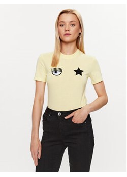 Chiara Ferragni T-Shirt 74CBHT07 Żółty Regular Fit ze sklepu MODIVO w kategorii Bluzki damskie - zdjęcie 168548386